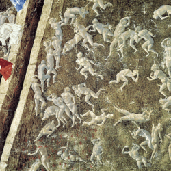Detalle del mapa del Infierno de Botticelli, ilustrando el libro I, canto XV de la Divina comedia de Dante

https://en.wikipedia.org/wiki/Divine_Comedy_Illustrated_by_Botticelli#/media/File:Botticelli_Inferno_XV.png