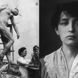Camille Claudel en su estudio de París (izquierda). Retrato de Camille Claudel (derecha). Fuente: TheCollector.com