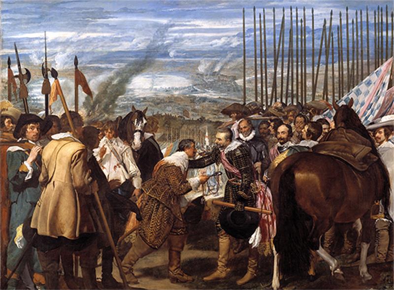 Es de Diego Velázquez, hacia 1635 (óleo sobre lienzo), 307 cm × 367 cm. Museo del Prado, Madrid.